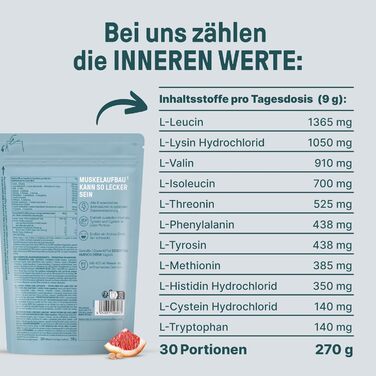 Незамінні амінокислоти BRAINEFFECT Essential Aminos, грейпфрут, 270 г