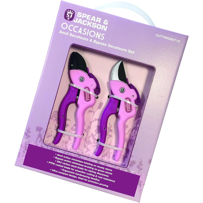 Садові ножиці Spear & Jackson CUTTINGSET15, компактний дизайн, з обхідними та ковадловими ножицями