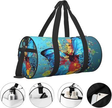 Дорожня сумка-циліндр з метеликами, спортивна сумка для чоловіків та жінок, сумка для подорожей, спортивний баул