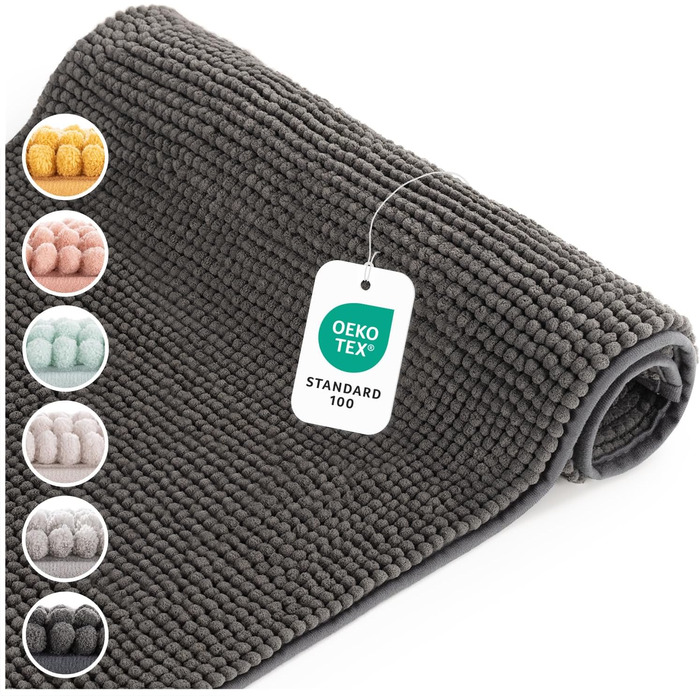 Килимок для ванни Blumtal 50x80 см синель - килимок для ванни сертифікований Oeko-TEX - килимки та килимки для ванни - килимок для