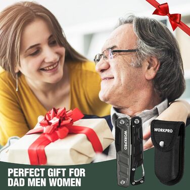 Багатофункціональні плоскогубці WORKPRO 11 в 1 складаний багатофункціональний інструмент з нержавіючої сталі з карабіном гострогуб