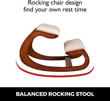 Ергономічне крісло для колін VEVOR, регульований стілець з гікорі з подушкою, зручний домашній стіл, ергономічне крісло/стілець для колін, що формує та знімає стрес, витримує 150 кг, коричневий