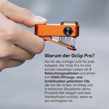 Міні-світлодіодний ліхтарик OLIGHT Oclip Pro з прожектором, сфокусованим світлом та червоним світлом, яскравий акумуляторний ліхтарик 500 люменів USB-C, лампа-кліпса IPX6, невеликий миготливий ліхтарик для бігунів та кемпінгу (помаранчевий)