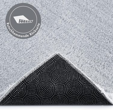 М&39який килимок для ванної кімнати andiamo Arezzo - нековзний килимок для ванної, можна прати в пральній машині та він довговічний, абсорбуючий килимок для ванної та душу, 80 x 80 см, сірий 80 x 80 см (квадратний) сірий