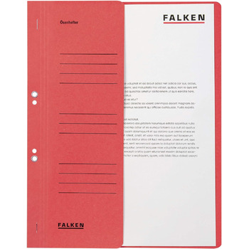 Оригінальний степлер Falken 50 Pack. Зроблено в Німеччині. Виготовлений з переробленого картону з половиною передньої обкладинки та комерційною строчкою для папки DIN A4 степлер Blue Angel (червоний)