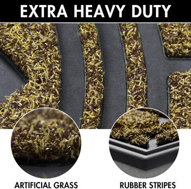 Килимок Mibao 45 x 75 см, нековзний вхідний килимок, міцний килимок, брудозатримуючий килимок з гумовим покриттям для зовнішнього використання, коричневий, 45 x 75 см (прямокутний)