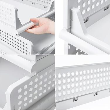 Органайзер для шафи-купе, штабелювана коробка для зберігання одягу, ковдр та іграшок, 33,5 x 43 x 56 см, 4 (2 шт.) - Білий 33,5 x 43 x 56 см, 4 шт. (2 шт.) Білий