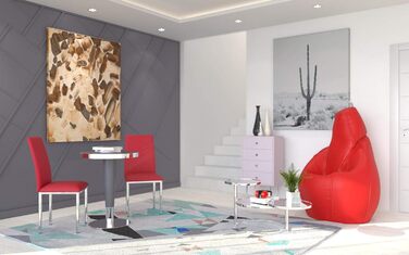 Журнальний столик HAKU Furniture, хром, метал, безпечне скло - Розміри Ш 58-140 см x В 43 см x Г 50 см, Стиль Сучасний