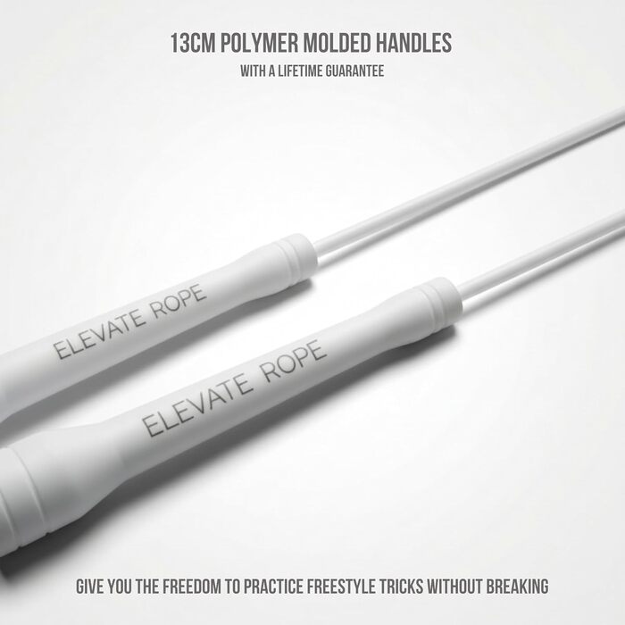 Професійна скакалка з міцного ПВХ з нейлоновою серцевиною - 5 мм - Максимальна довжина 3 метри - Надзвичайно міцні ручки, чорний/білий