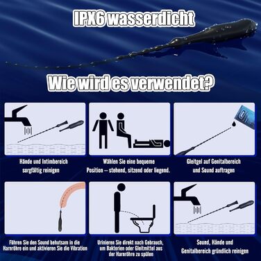 Вібруючий уретральний дилатор DRAGOSTI, силіконовий, 10 режимів вібрації, 47 см