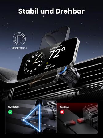 Сертифікований бездротовий автомобільний зарядний пристрій потужністю 15 Вт з функцією зарядки, сумісний з MagSafe для iPhone 16/1