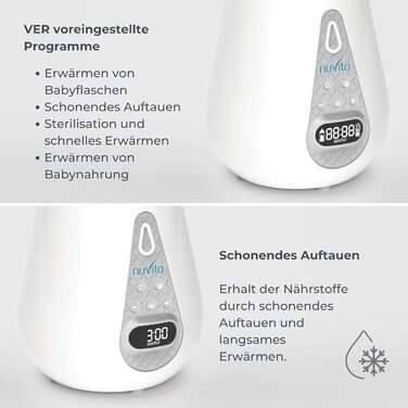 Портативний підігрівач дитячих пляшечок і стерилізатор Nuvita 1170 для дитячих пляшечок, дитячого харчування та грудного молока -
