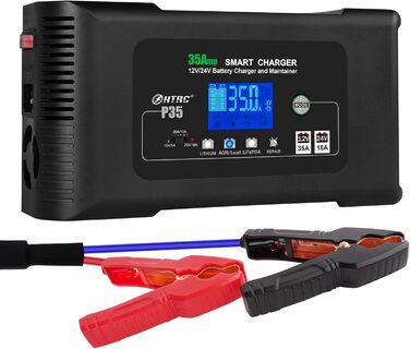 Автомобільний зарядний пристрій Haisito 12V/24V 35A, інтелектуальний швидкий зарядний пристрій автомобільний, автомобільний мотоци