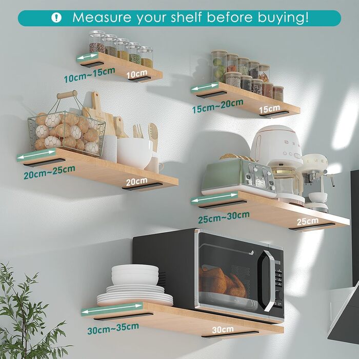 Кронштейни для полиць, 25 см, металеві опори для полиць з гвинтами, вантажопідйомність 70 кг, чорні, 25 см - 4 шт. у упаковці чорного кольору, 4