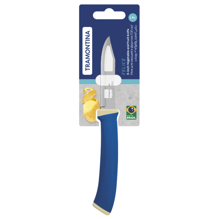 Ніж для овочів Tramontina Felice blue, 78 мм (7081475)