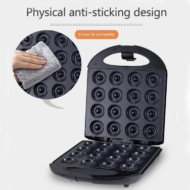 Виробник пончиків SOKANY SK-08002 1400 Вт, міні-виробник пончиків для 16 міні-пончиків, антипригарне покриття, автоматичний контроль температури, без бісфенолу А