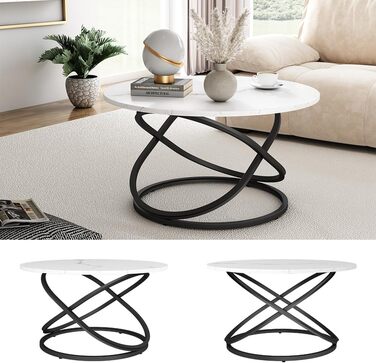 Журнальний столик Vicco Calgary, білий/чорний, 79,5 x 62 см з великою робочою поверхнею