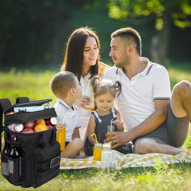 Ізольований рюкзак-холодильник HP Hope 43L, сумка для пікніка, коробка для обігріву, коробка-холодильник, великий рюкзак для чоловіків та жінок, для кемпінгу, пляжу, подорожей на природі, сім&39ї, пікніка, барбекю, чорний