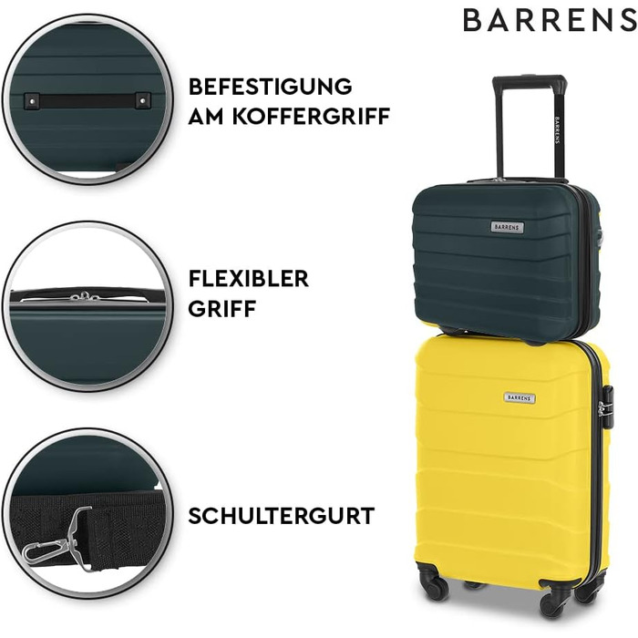 Косметичка BARRENS Дорожній футляр з ручкою Ручна поклажа Кріпиться до валізи або можна носити через плече Матеріал ABS 335x18 см 17 л Зелена косметичка - Маленька зелена