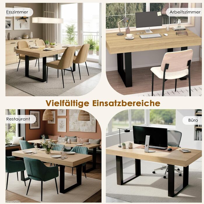 Розсувний обідній стіл 120-160 см для 2-6 осіб, сучасний кухонний стіл, простий обідній стіл, високоміцний великий стіл для вітальні, їдальні, квартири