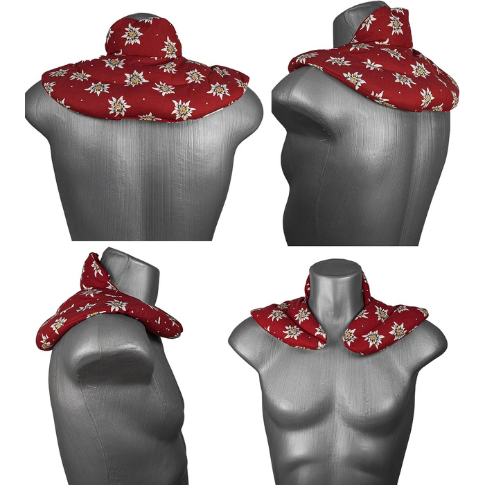 Подушка для шиї GIRAFFENLAND з коміром-стійкою, квітка едельвейса - подушка з вишневих кісточок - подушка для шиї, нагрівальна подушка - дуже затишна грілка для шиї