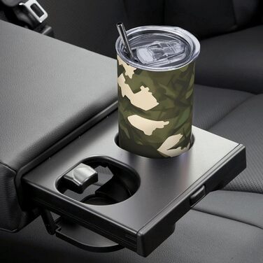 Кухоль з прямою трубочкою, 590 мл, армійський камуфляж, з принтом, дорожній кухоль, підходить для кемпінгу, офісу та дому