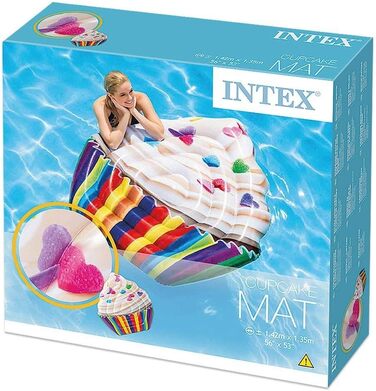 Матрац Intex 58770 з принтом Реалістичний кекс, 142 х 135 см