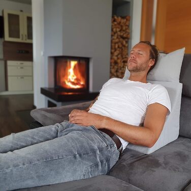 Комплект подушок для читання для ліжка та дивана ергономічна клиноподібна подушка плюс мяка подушка для дивана для читання, перегляду телевізора та відпочинку (світло-сірий)