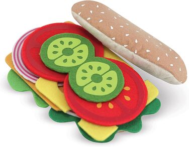 Набір бутербродів з фетру Melissa & Doug Фантазійна гра Гра з їжею Сенсорна іграшка 3 Подарунок для хлопчиків або дівчаток Сенсорна іграшка Доторкнись і відчуй