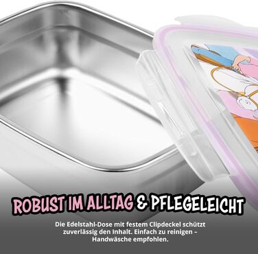 Ланчбокс Bibi & Tina з нержавіючої сталі, 20x14,5x6,5 см, герметичний, з кришкою, для друзів-вершників