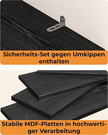 Книжкова полиця IRONCK, 6 ярусів, кутова полиця, висота 180 см, окремостояча дерев&39яна L-подібна відкрита полиця, полиця для зберігання речей для кабінету, офісу, вітальні, спальні (чорна)