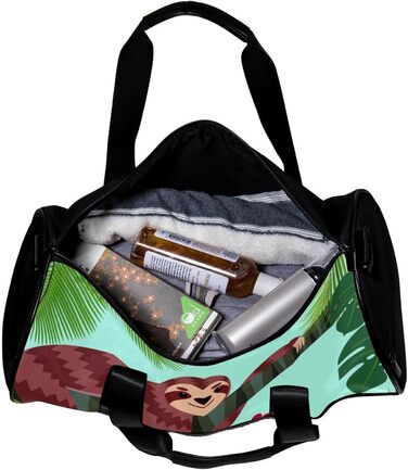 Спортивна сумка, маленька дорожня сумка, сумка для йоги, кумедне зображення лінивця та фламінго, сумка для фітнесу на відкритому повітрі, ручна поклажа
