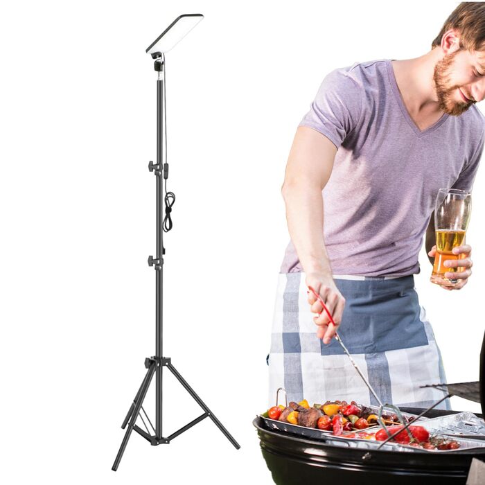 Ліхтар для кемпінгу з підставкою, регульований телескопічний ліхтар для вулиці, нічний ліхтар для риболовлі для майстерні, гаража, навісу, приміщень, патіо, подорожей