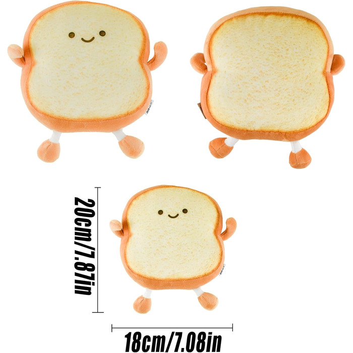 М'яка іграшка Auptiz Toast Bread Cushion, 19 x 18 см