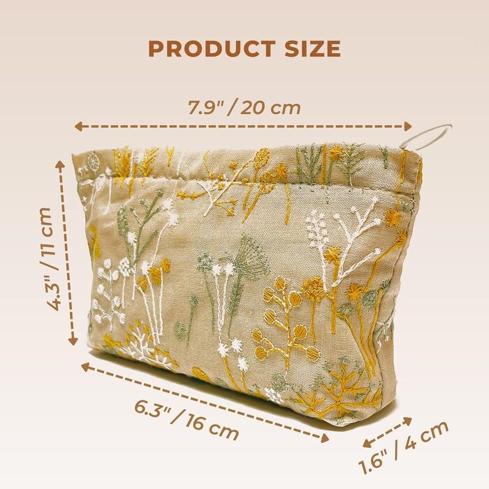 Косметичка з квітковим візерунком, вишита, вінтажний стиль, жакардова тканина, косметичка на блискавці, дорожня косметичка, подару