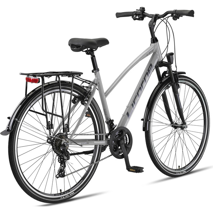 Велосипед Licorne Bike преміум-класу для трекінгу 28 дюймів для чоловіків, хлопчиків, дівчаток та жінок, 21 швидкість, міський велосипед, чоловічий велосипед LV-ATB сірий/чорний 28.0 дюймів