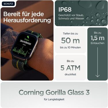 Чохол для Motorola Moto Watch Fit (фітнес-функції, керування Moto AI, 1,9-дюймовий OLED-дисплей, Gorilla Glass 3, IP68, до 16 днів роботи від акумулятора, BT, 32 МБ/256 МБ, Android) Trekking Green