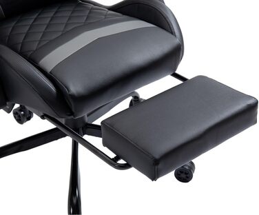 Ігрове крісло Delman, гоночне крісло, офісне крісло, комп&39ютерне крісло, масажна функція з 6 точками вібрації, крісло керівника зі штучної шкіри, ергономічна підставка для ніг 12-0037 (сірий колір)