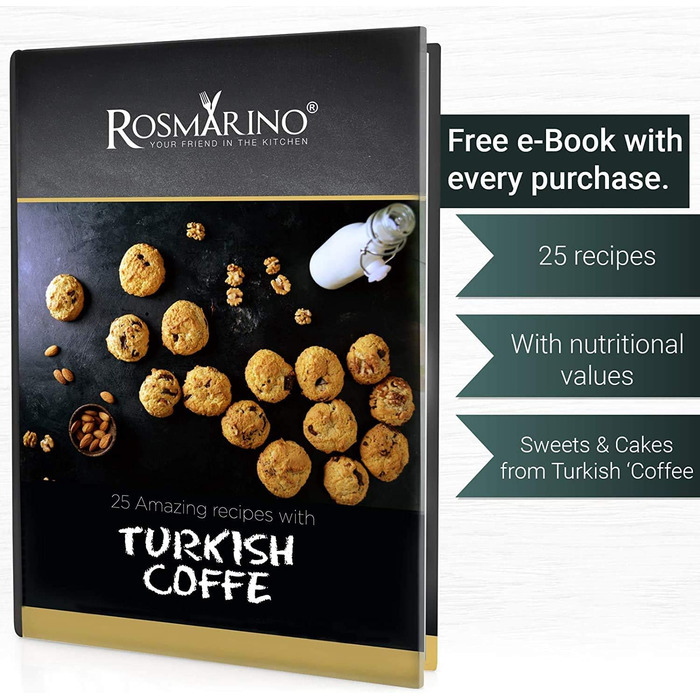 Індукційний горщик Moka з нержавіючої сталі ROSMARINO, 700 мл, сучасний турецький кавник Cezve з 3-шаровою сталевою основою, підхо