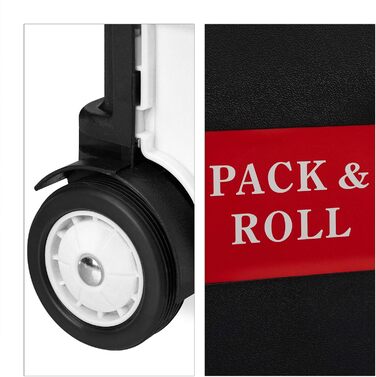 Складний візок для покупок Relaxdays з телескопічною ручкою, колесами, вантажопідйомність до 35 кг, об'єм 50 літрів, чорно-сірий