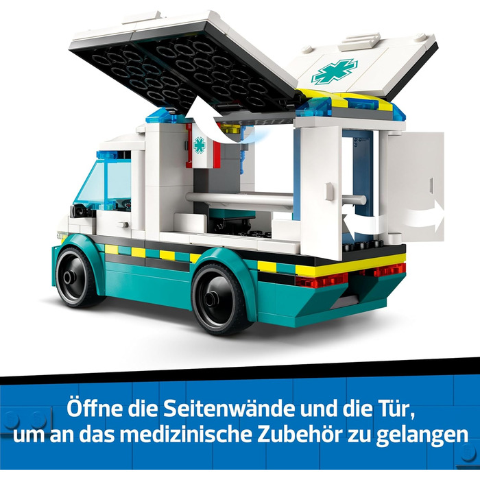 Конструктор LEGO City Ambulance Toy 60451, 184 деталі, іграшкова швидка допомога