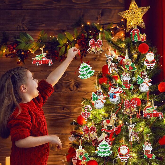 Набір 5D алмазної картини Різдво, дитячий набір для малювання, брелок "Гном" своїми руками, 12