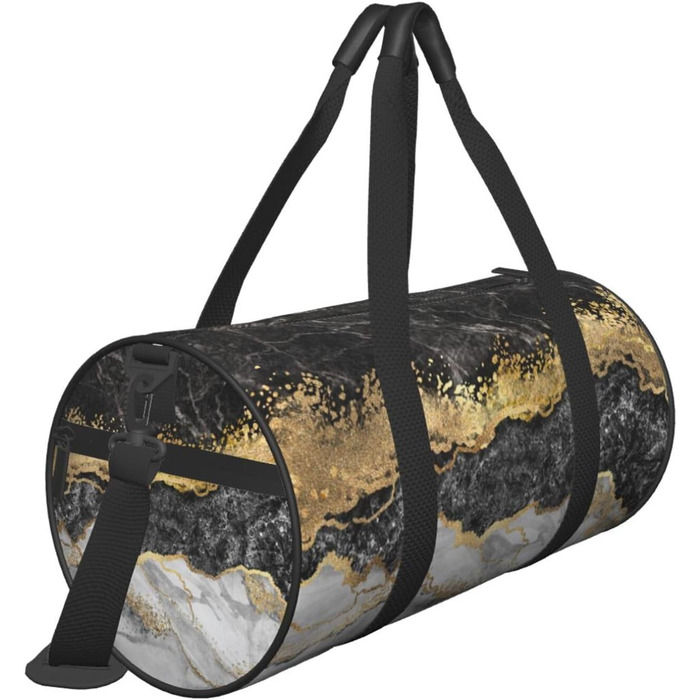 Дорожня сумка Метелики Монарха великої місткості, легка та міцна, ідеальний подарунок для подорожей, відпустки, ділових поїздок та іншого, чорно-біло-золотий мармуровий принт, універсальний розмір