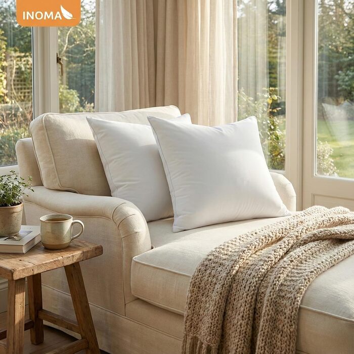 Комплект з 2 шт. - Готельні подушки, ультрам&39яка суміш пера та пуху (90 пера, 10 пуху), зроблено в Німеччині, сертифіковано Oeko-TEX, універсальне призначення, підходить для цілорічного використання, 80x80 -