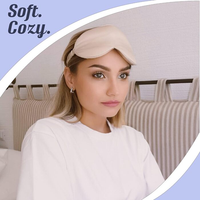 Шовкова маска для очей MATASSE Silk Your Life - 3D контурна маска для сну, чохол для очей, маска для сну з ремінцем для жінок, шам