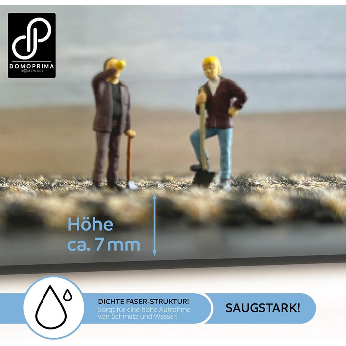 Килимок для бруду 90x150 см Коричневий меланж Комерційна якість Килимок без запаху для внутрішнього та зовнішнього використання Нековзний атмосферостійкий килимок для вхідної зони Килимок для очищення 90 x 150 см (прямокутний) Коричневий меланж