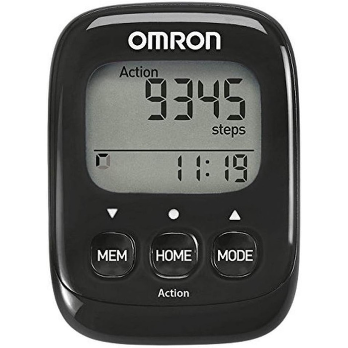 Крокомір OMRON Walking Style IV, чорний, 3D-сенсор для точного вимірювання, вимірює аеробні кроки, відстань та спалені калорії з пам&39яттю, режимом дії та великим дисплеєм, простий у використанні