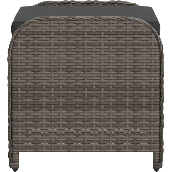 Табурет садовий з подушкою сірий 58x46x46 см Poly Rattan,365734