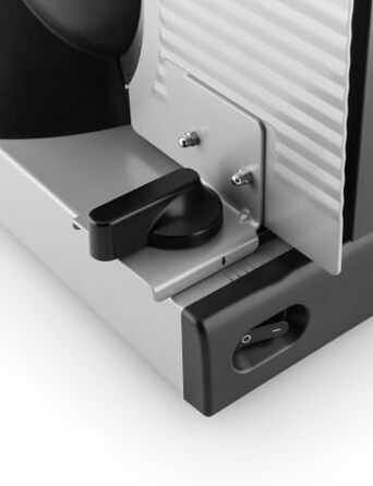 Хліборізка Hyundai Food Slicer I HYUFS801 I з 150 Вт I Повністю металева версія I Електричний I Товщина різання 0-15 мм I Знімне лезо з нержавіючої сталі I Нековзні ніжки