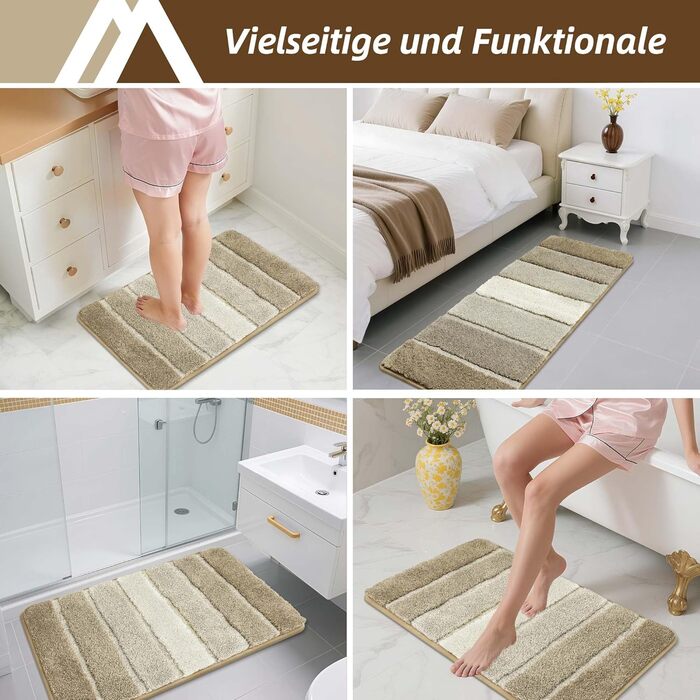 Килимок для ванної COSY HOMEER 60 x 90 см, м&39який нековзний килимок для ванної, що миється, килимок для ванної кімнати та душу, бежевий 60 x 90 см (прямокутний)